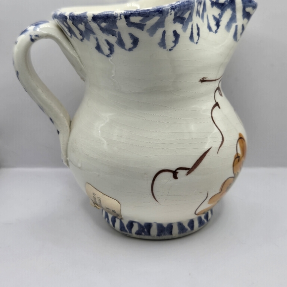 Small Italian Ceramic Pitcher Hand Painted Grapes - Picture 2 of 3